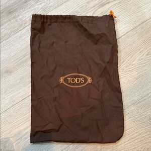 Tod's Chocolate Brown Dust Bag with Orange Logo